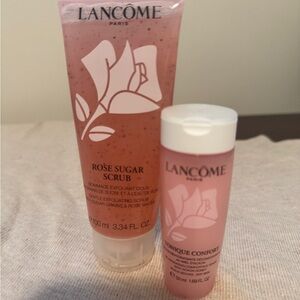 NEW Lancôme Rose Sugar Scrub and Tonique Confort Set
